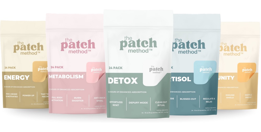 The Patch Method — five wearable wellness patches: Energy, Metabolism, Detox, Cortisol, Immunity