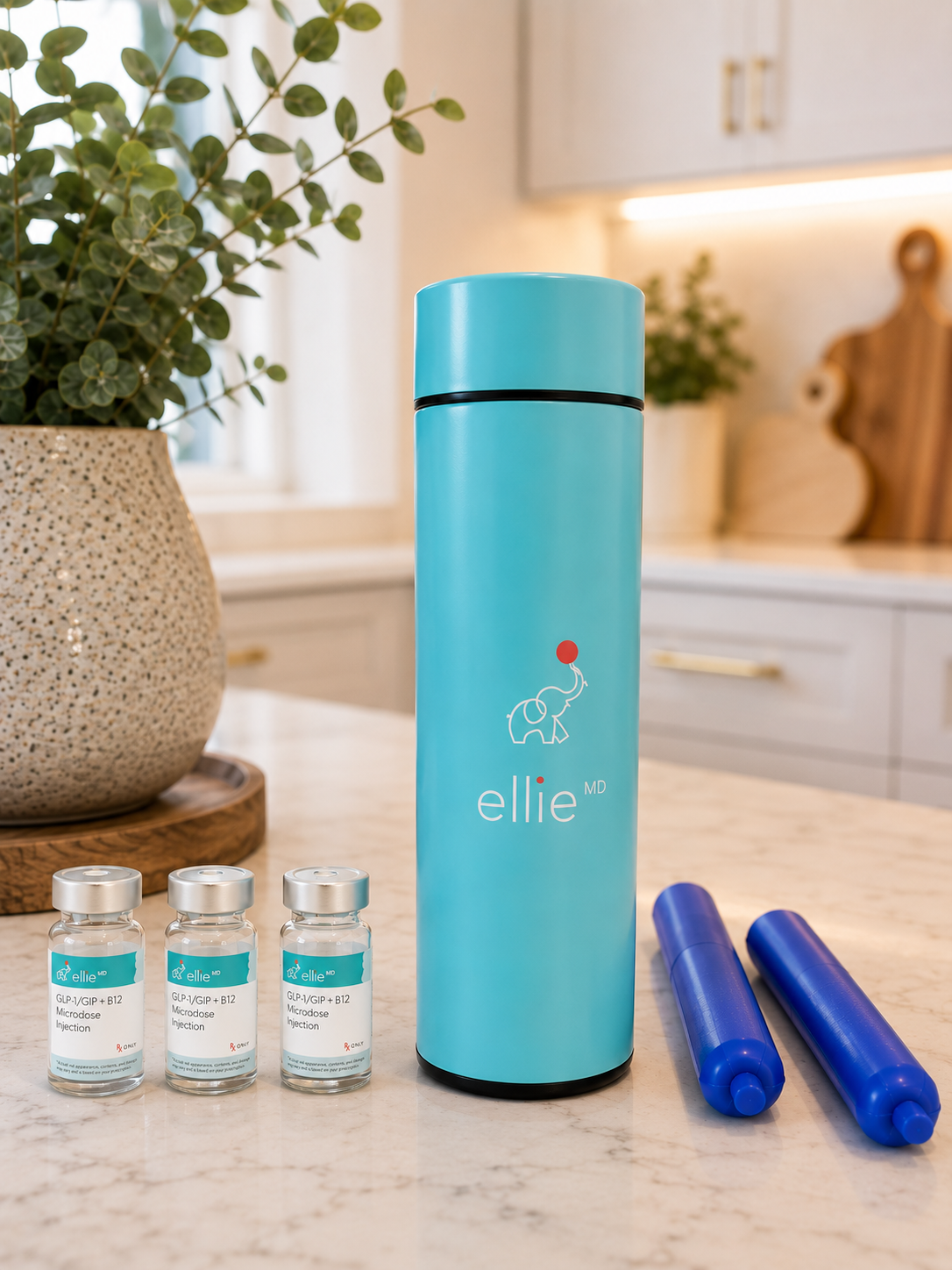 The EllieMD shipping canister — your protocol arrives in a beautifully branded tube