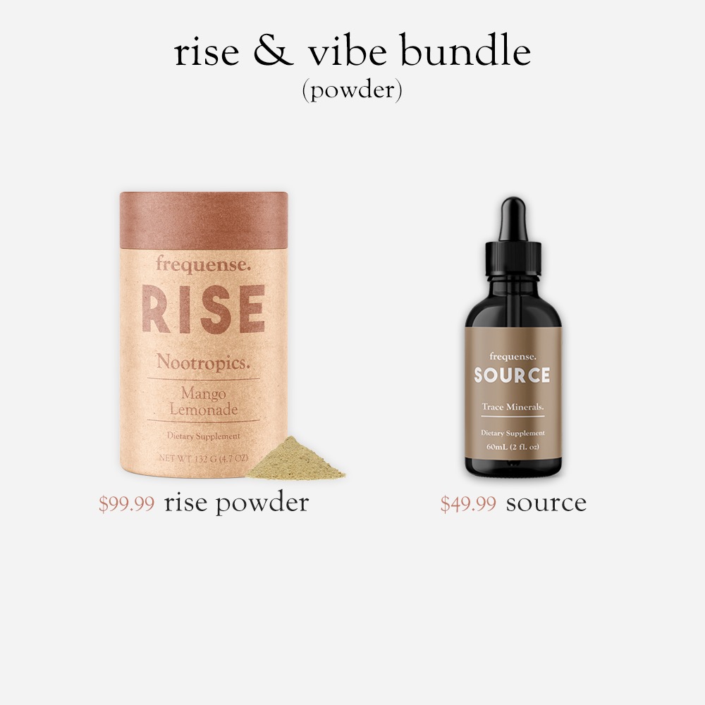Frequense Rise & Vibe Bundle — Rise nootropic powder and Source trace mineral dropper